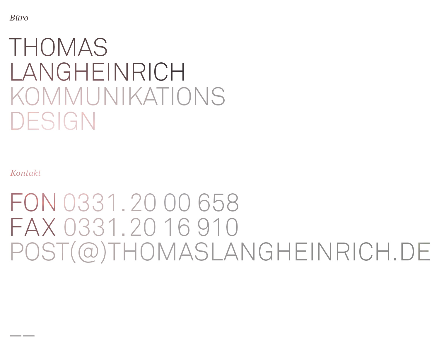 THOMAS LANGHEINRICH ��KOMMUNIKATIONSDESIGN